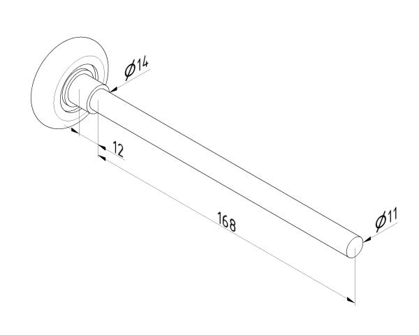 Standardní kolečko pro sekční garážová vrata, délka 168mm 1