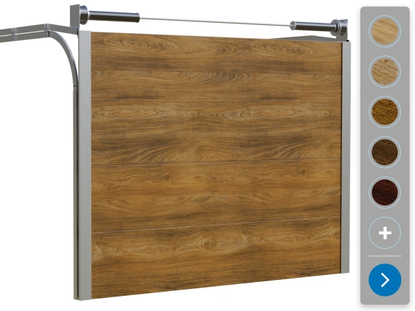 Sekční garážová vrata ETILA SILENT | hladký panel | dřevoimitace