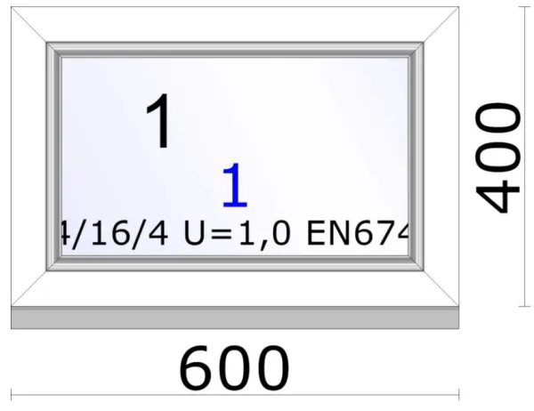 Jednokřídlé plastové okno | fixní | 600x400mm | barva bílá 1