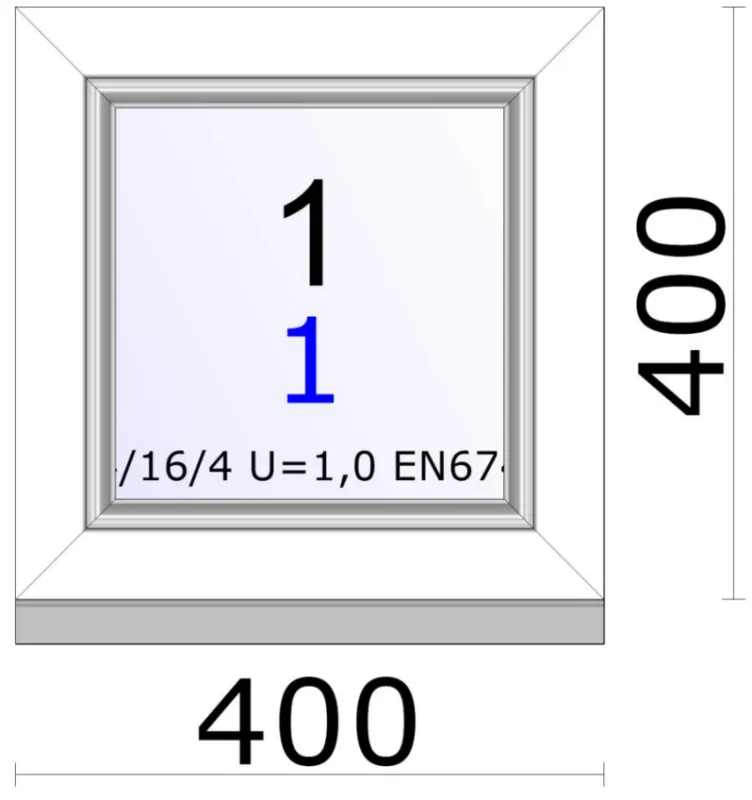 Jednokřídlé plastové okno | fixní | 400x400mm | barva bílá 1