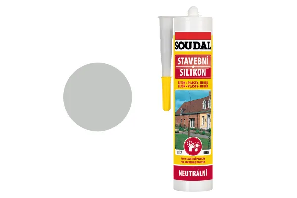 SOUDAL Stavební silikon šedý 300ml | Neutrální tmel