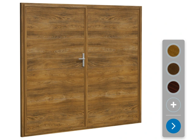 Křídlová garážová vrata ETILA WIND | hladký panel | dřevoimitace