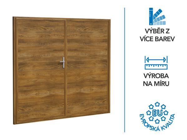 Křídlová garážová vrata ETILA WIND | hladký panel | dřevoimitace