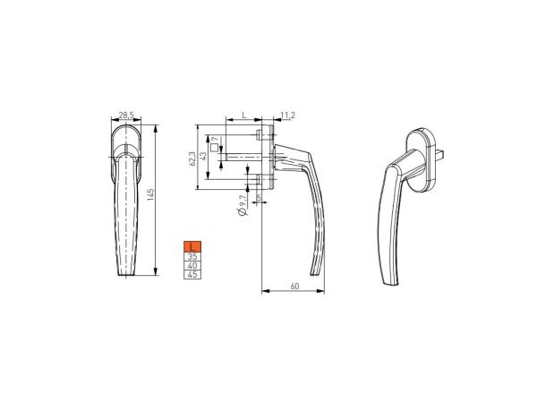 Klika na okno | antracit RAL7016 1